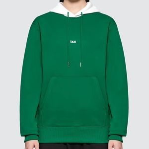 Green White Helmut Lang Taxi Tokyo Oversized Hoodie Sweatshirt